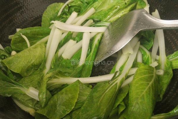 清炒黑叶白的做法图解9