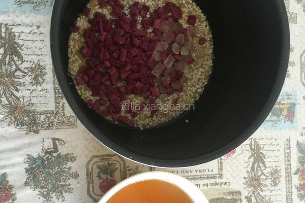  荷叶紫薯粥的做法图解5