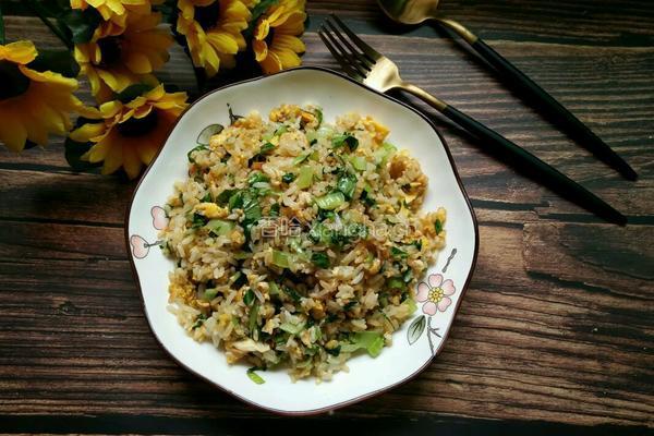 油菜蛋炒饭的做法图解9