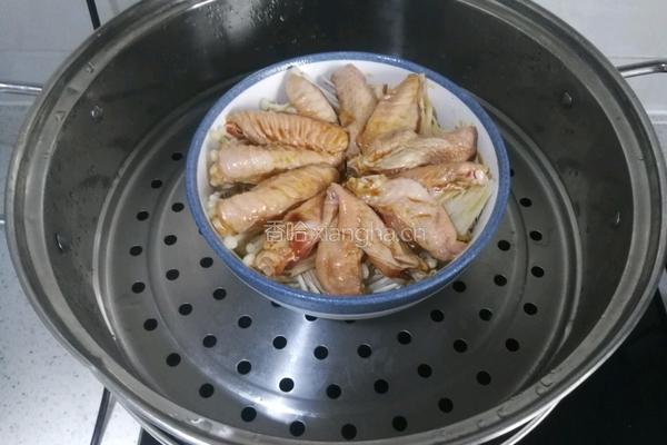 蒸鸡翅金针菇的做法图解10