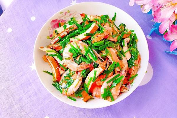 豆腐干韭菜炒虾的做法图解16