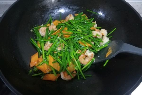 虾仁炒韭菜花的做法图解17