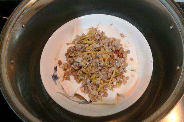 榨菜肉沫蒸豆腐的做法图解17