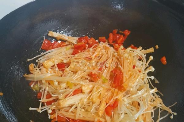番茄金针菇的做法图解4