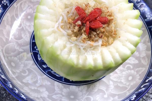 蒜蓉粉丝冬瓜盅的做法图解14