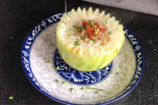 蒜蓉粉丝冬瓜盅的做法图解15