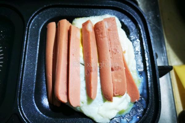 鸡蛋三明治火腿的做法图解5