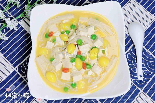 金汤白果豆腐金针菇的做法图解15
