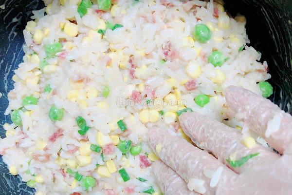 腊肉时蔬蒸米丸子的做法图解8