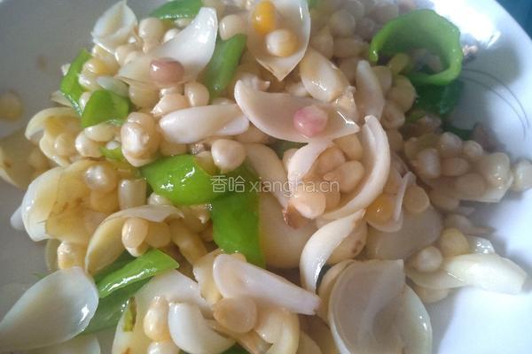 清炒百合玉粒子的做法图解7