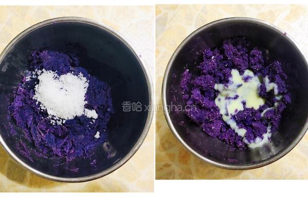 紫薯鸡蛋卷的做法图解2