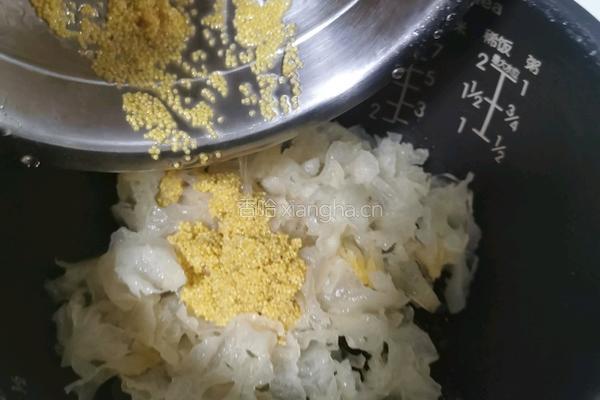 桃胶银耳小米粥的做法图解7