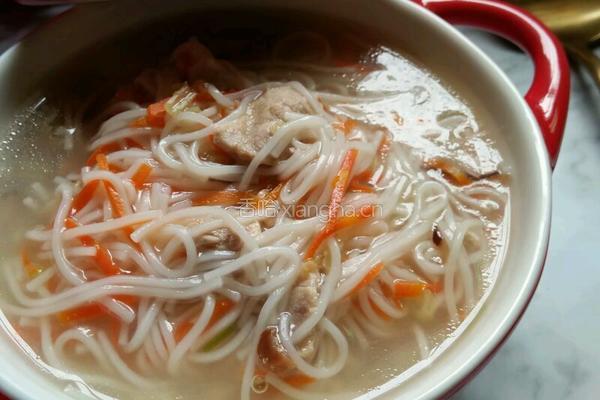 芹菜胡萝卜肉片面线的做法图解10