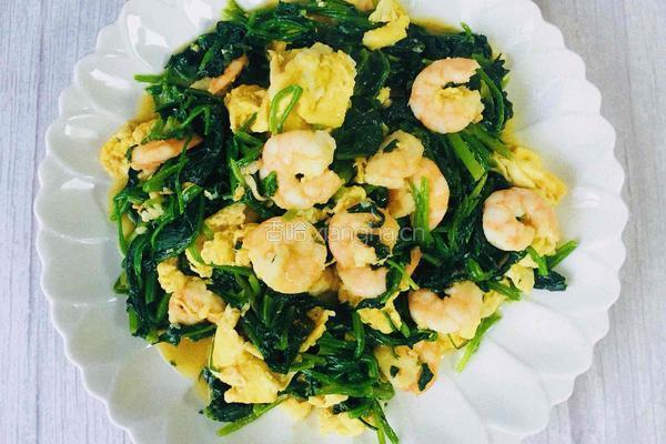 菠菜虾仁炒鸡蛋的做法图解7
