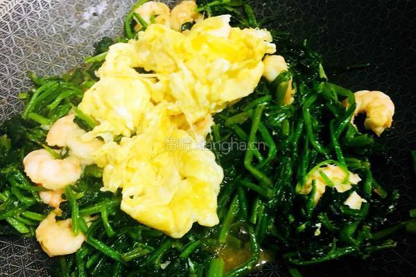 菠菜虾仁炒鸡蛋的做法图解6