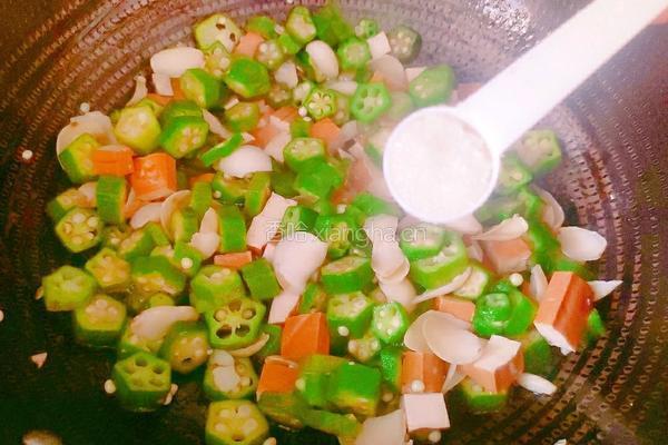 秋葵百合炒豆腐干的做法图解12