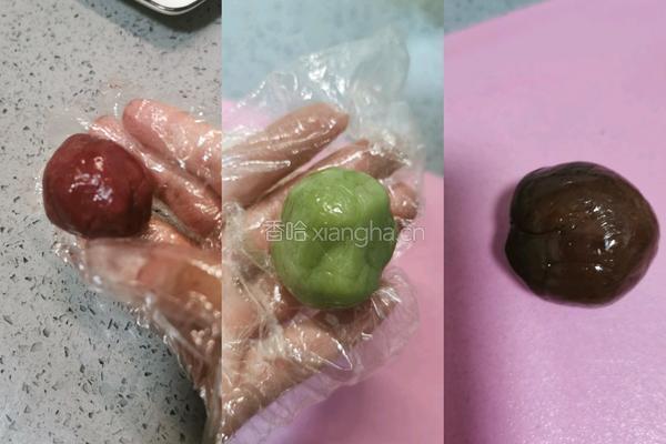 三色冰皮月饼的做法图解9
