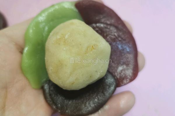 三色冰皮月饼的做法图解13