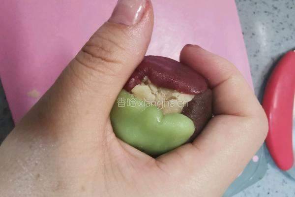 三色冰皮月饼的做法图解14