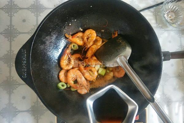 中式炒菜の铁锅鲜虾白菜的做法图解6