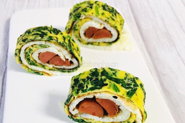 菠菜鸡蛋卷的做法图解7