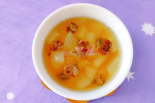 蜂蜜雪梨玫瑰花茶的做法图解9