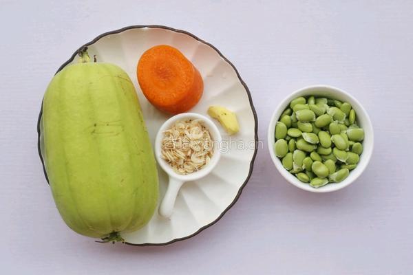 丝瓜毛豆虾米汤的做法图解1