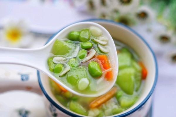 丝瓜毛豆虾米汤的做法图解13
