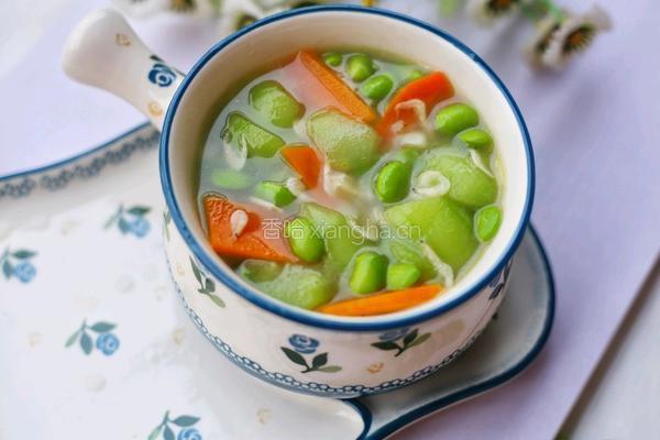 丝瓜毛豆虾米汤的做法图解14