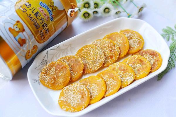 奶香南瓜芝麻饼的做法图解13