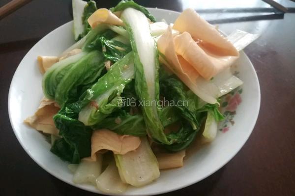 小白菜炒豆筋的做法图解5
