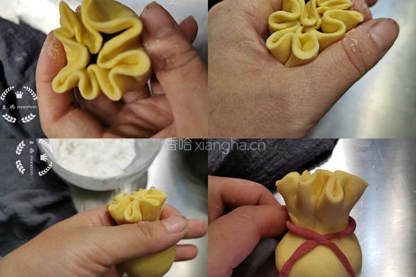 钱袋子豆沙包的做法图解8