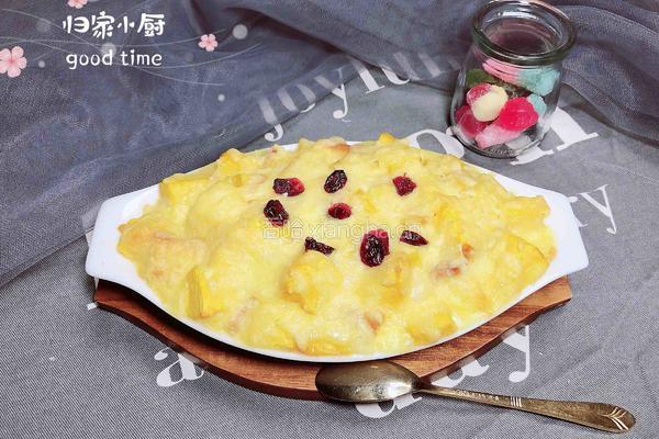 黄桃芝士吐司布丁的做法图解13