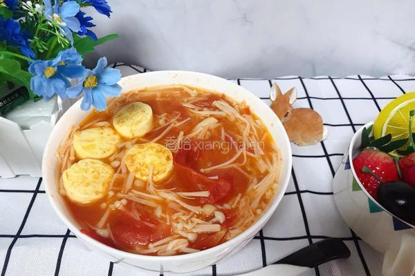 番茄金针菇豆腐汤的做法图解8