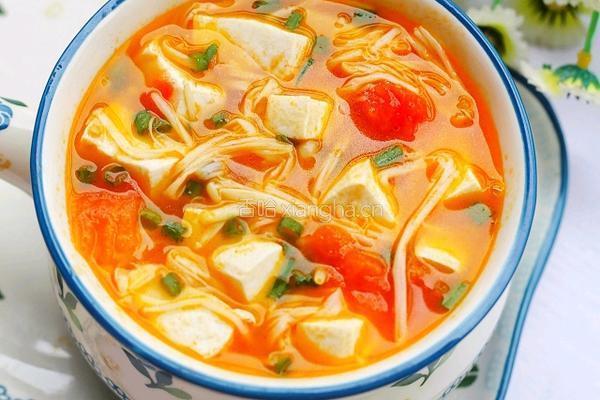 番茄菌菇豆腐汤的做法图解12