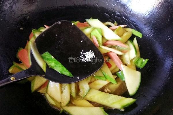 黄瓜炒火腿的做法图解6