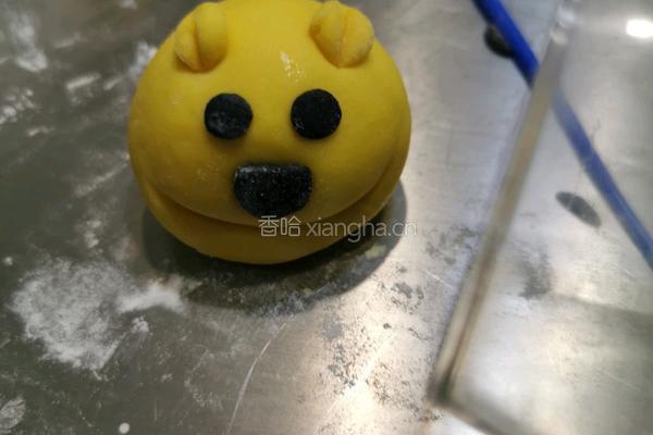 南瓜小熊豆沙包的做法图解9