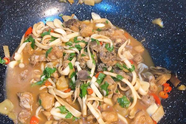 海鲜菇焖鸡的做法图解10