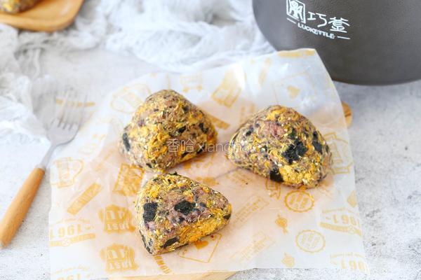 黑米芝士肉松饭团的做法图解10