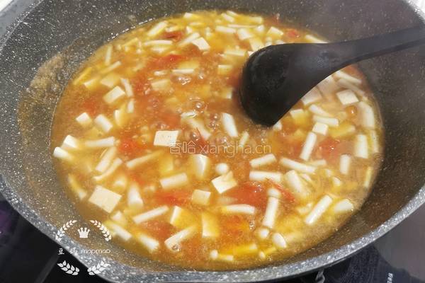 西红柿白玉菇豆腐汤的做法图解9