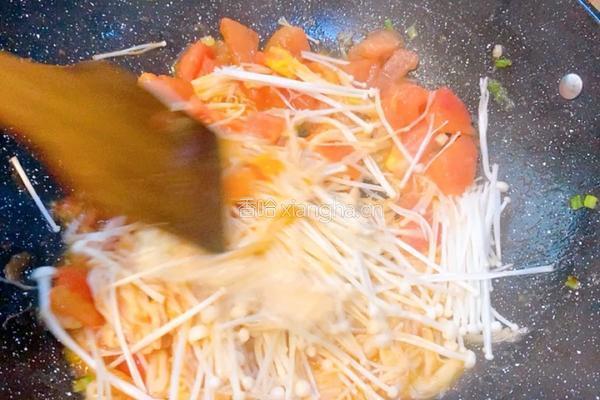 西红柿与金针菇的做法图解7