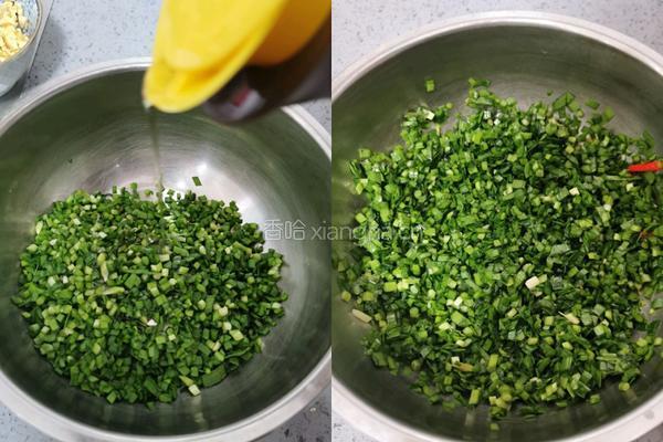 虾皮韭菜鸡蛋饺子的做法图解4