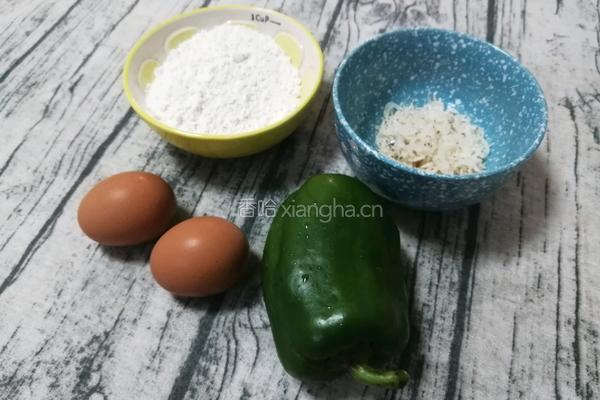 青椒虾皮饼的做法图解1