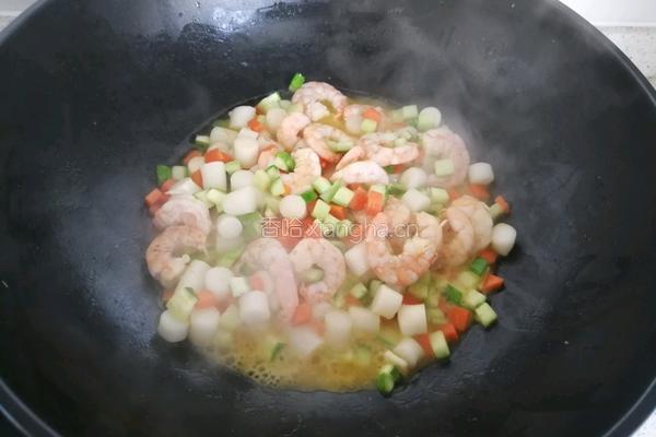 鲜蔬虾球炒年糕的做法图解13