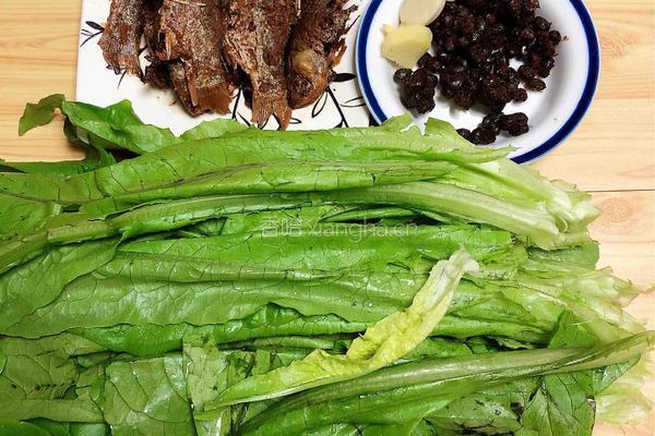 豆豉酥鱼油麦菜的做法图解1
