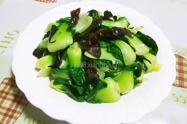 黑木耳炒青菜的做法图解10
