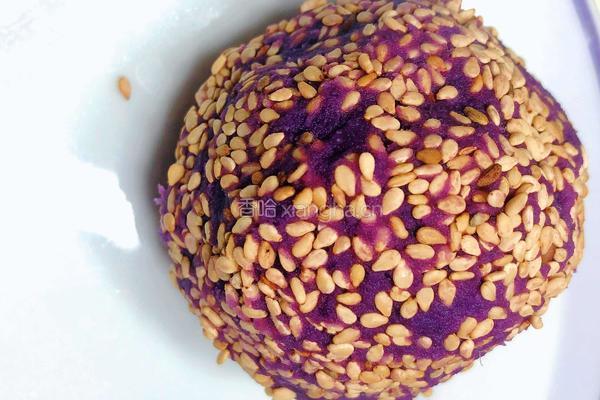 芝麻紫薯球的做法图解4