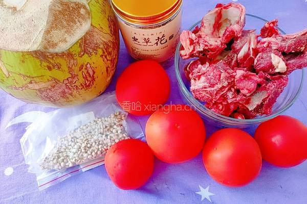 薏米虫草花椰汁牛骨汤的做法图解2