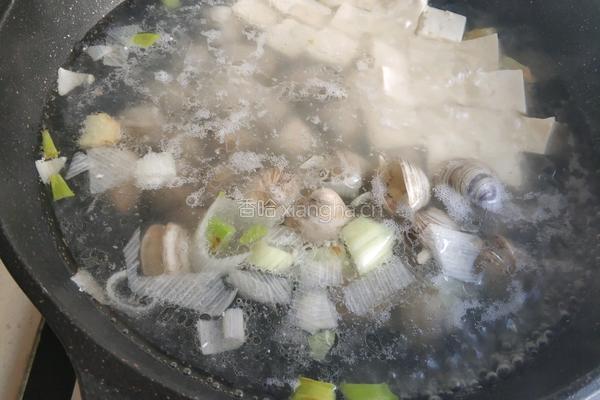 小白菜蚶子豆腐汤的做法图解10