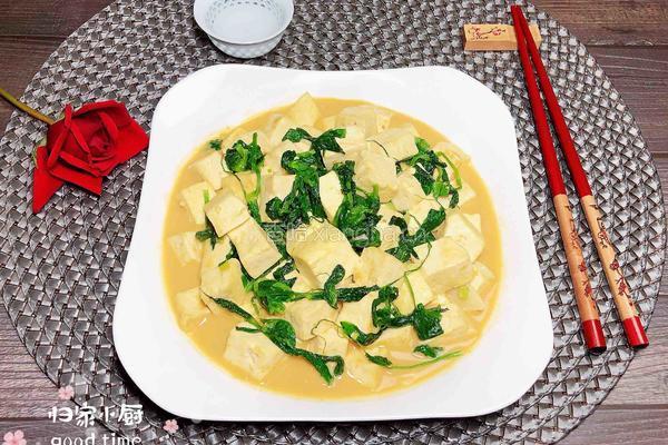 蟹黄豌豆苗豆腐汤的做法图解16